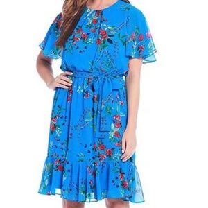 Calvin Klein floral chiffon dress